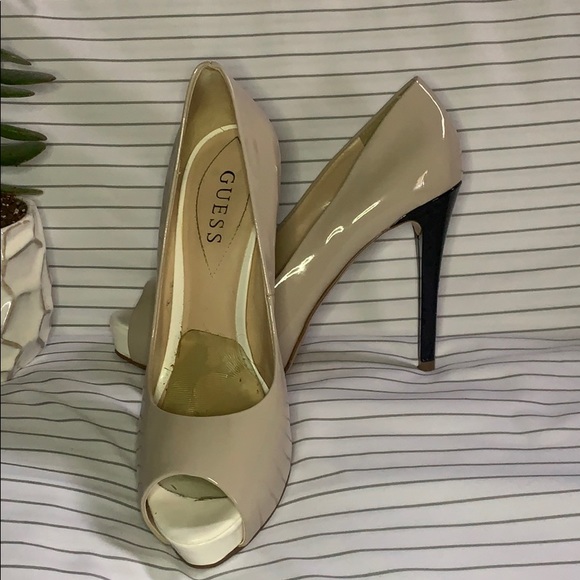 Guess | Color Block | Nude Black White | Peep Toe - Picture 2 of 5